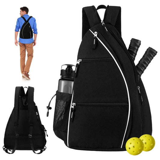 Waterproof Pickleball Backpack Adjustable Sling Bag Tennis Racket Bag