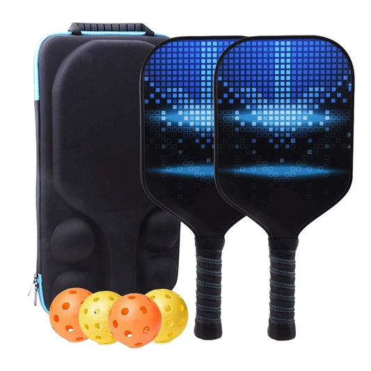 Carbon Fiber Pickleball Paddles Set with 2 Rackets and 4 Balls